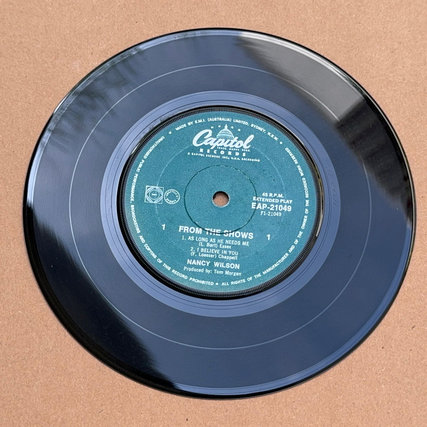 Nancy Wilson - From The Shows, Capital Records EAP 21049, Australia