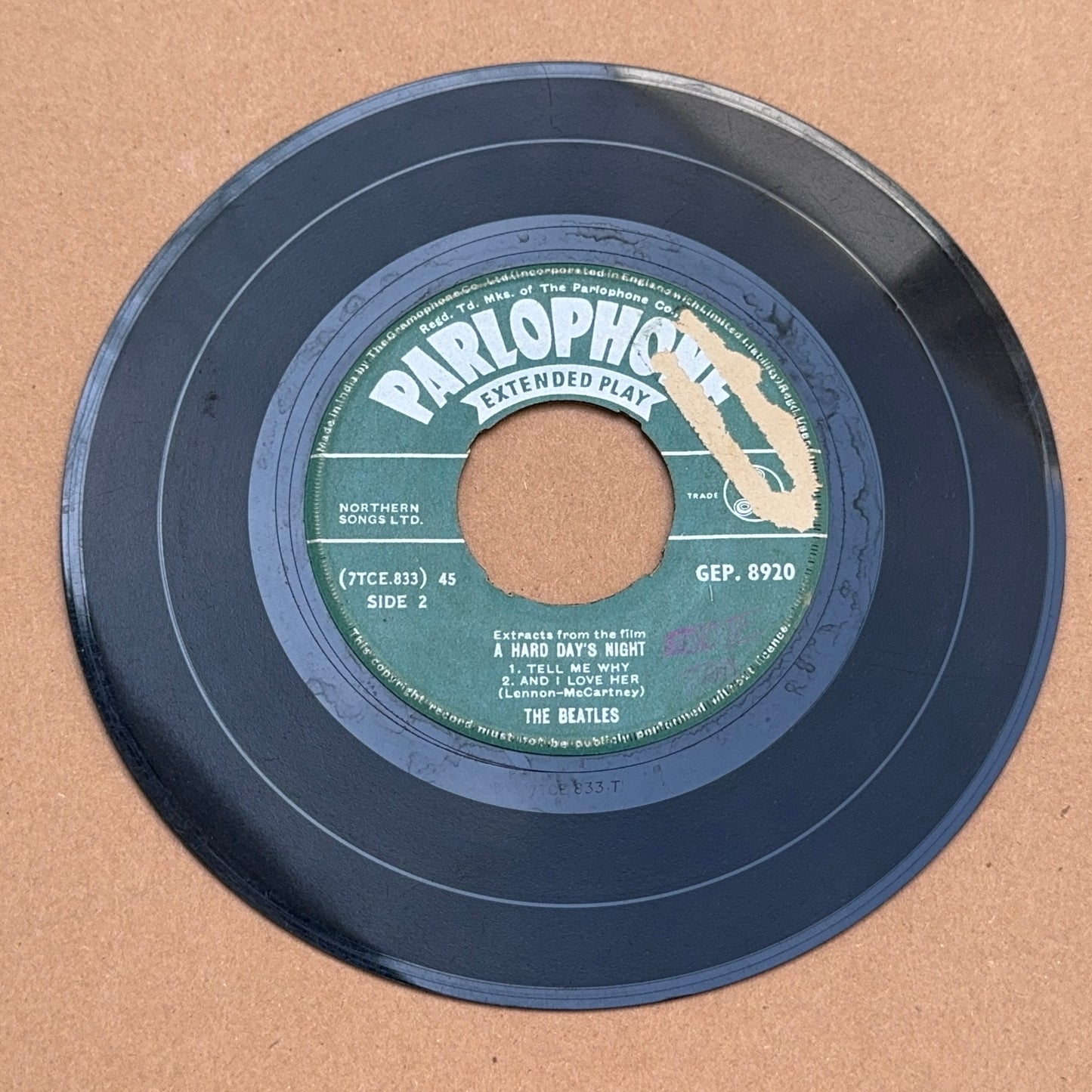 The Beatles - Extracts From The Film A Hard Day's Night, Parlophone GEP 8920, UK