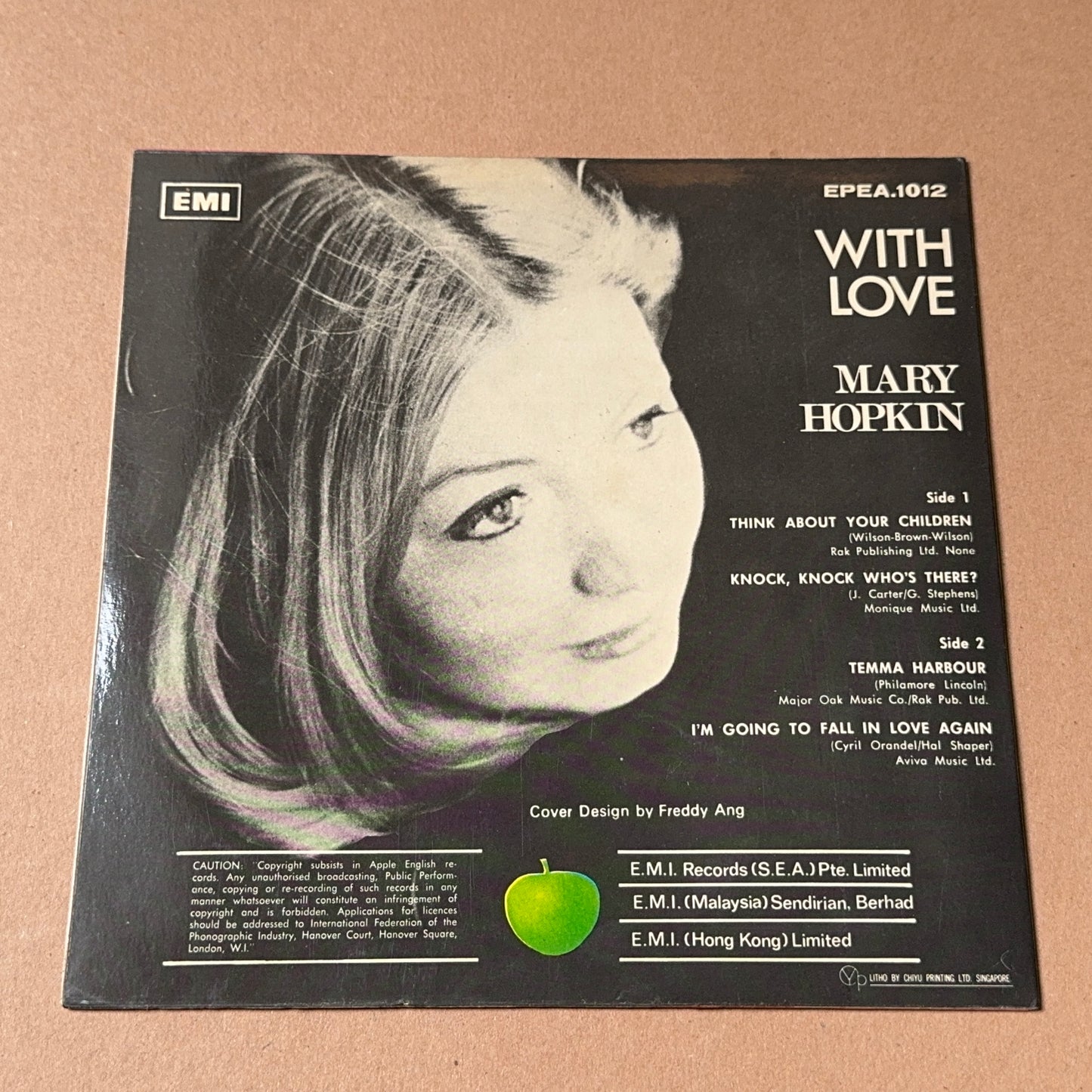 Mary Hopkin - With Love, Apple Records EPEA 1012, Singapore, Malaysia & Hong Kong