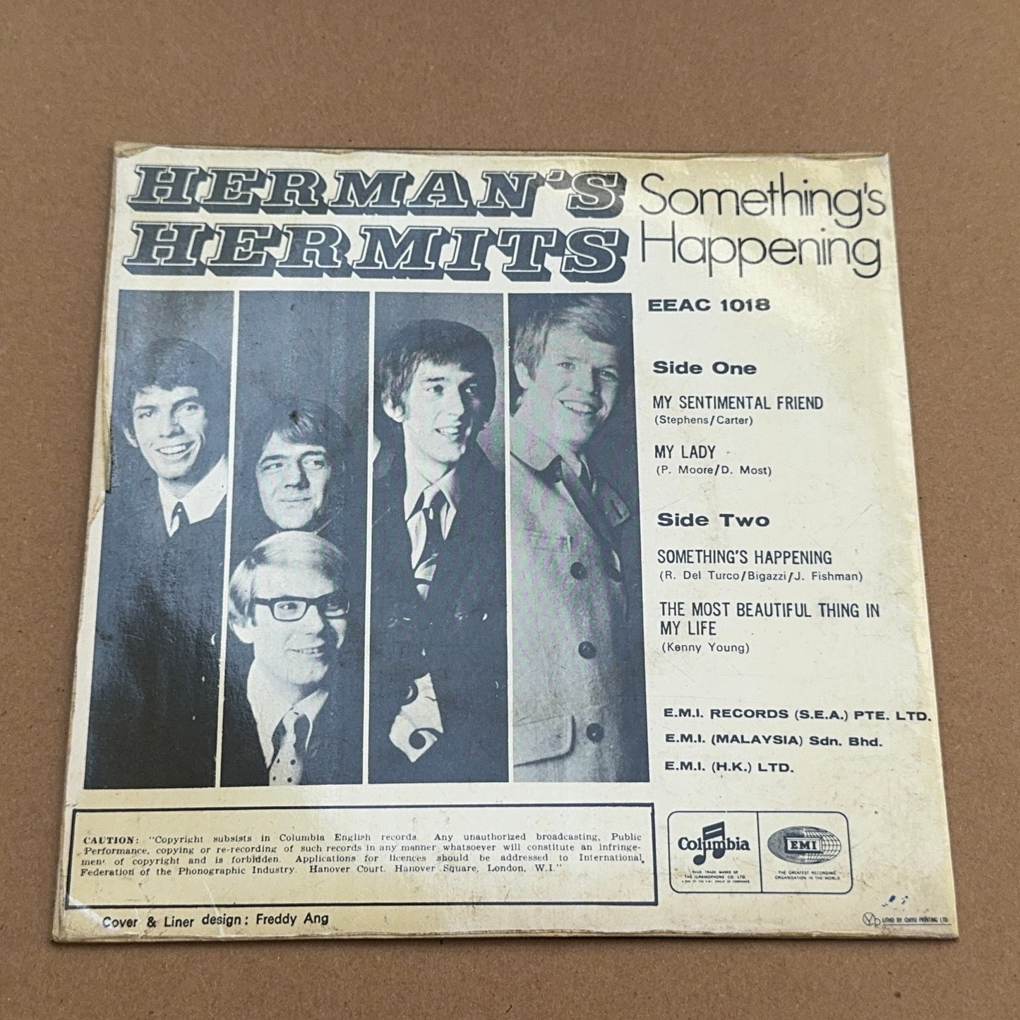 Herman's Hermits - Something's Happening, Columbia EEAC 1018, Singapore, Malaysia & Hong Kong