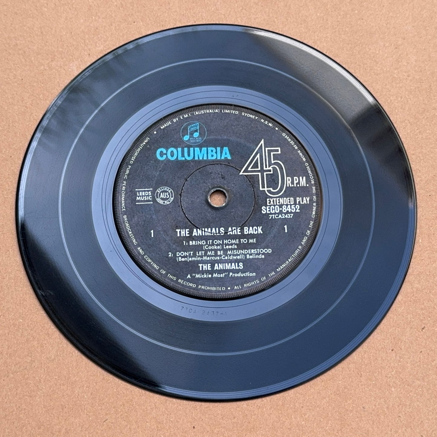 The Animals - The Animals Are Back, Columbia SEGO 8452, Australia