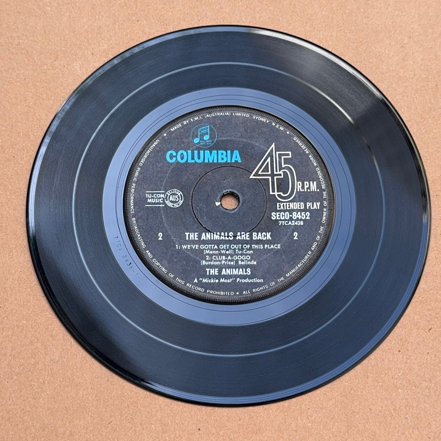 The Animals - The Animals Are Back, Columbia SEGO 8452, Australia